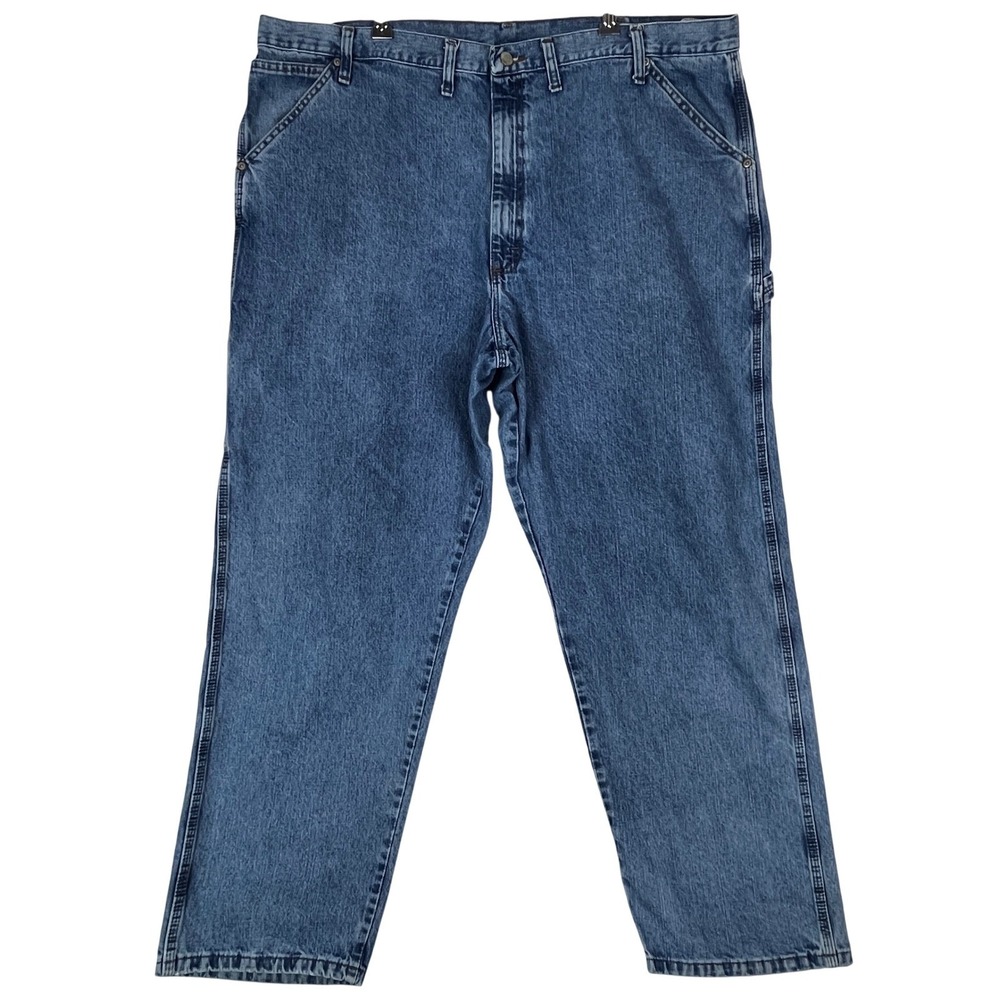 Wrangler Carpenter Jeans Mens 44x32 Blue Denim Utility Workwear Pants